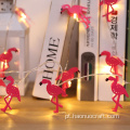 lâmpada flamingo string coração decoração fresca ferro forjado